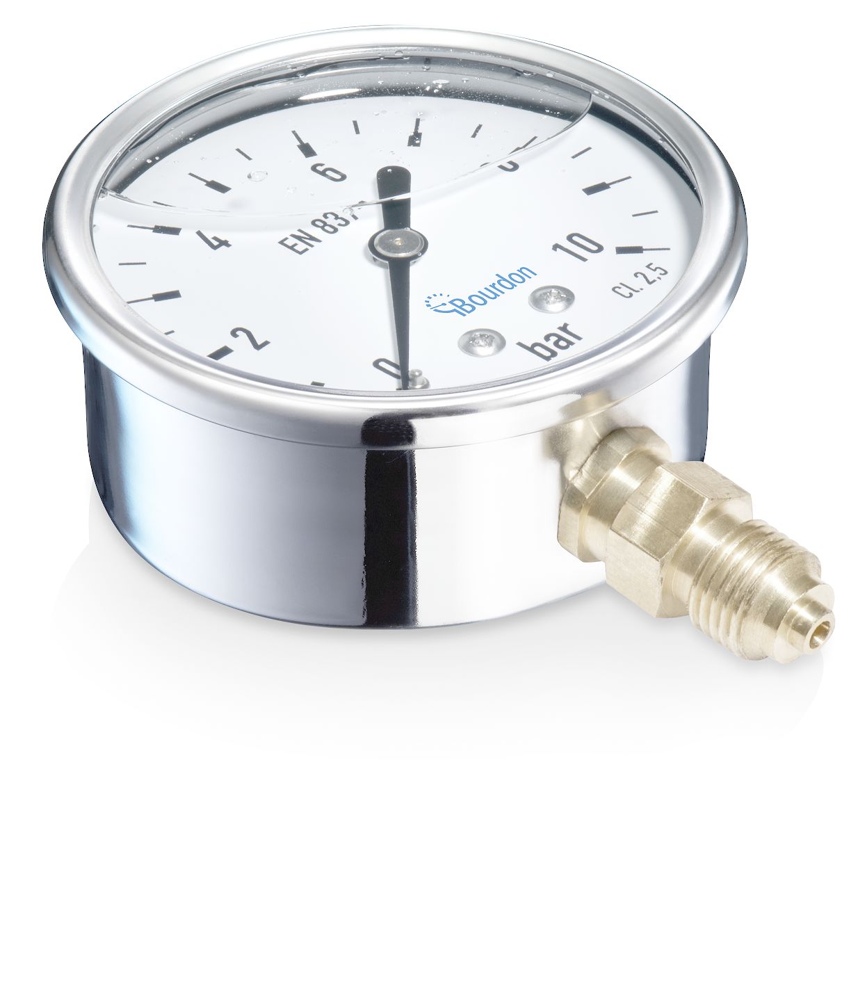 Bourdon G 1/4 Analogue Pressure Gauge 400bar Bottom Entry 68mm Outside Diameter