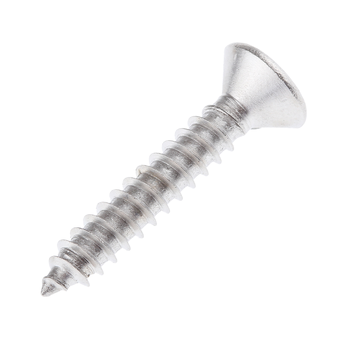 RS PRO Plain Stainless Steel Countersunk Head Self Tapping Screw, N°12 x 1.1/4in Long 32mm Long