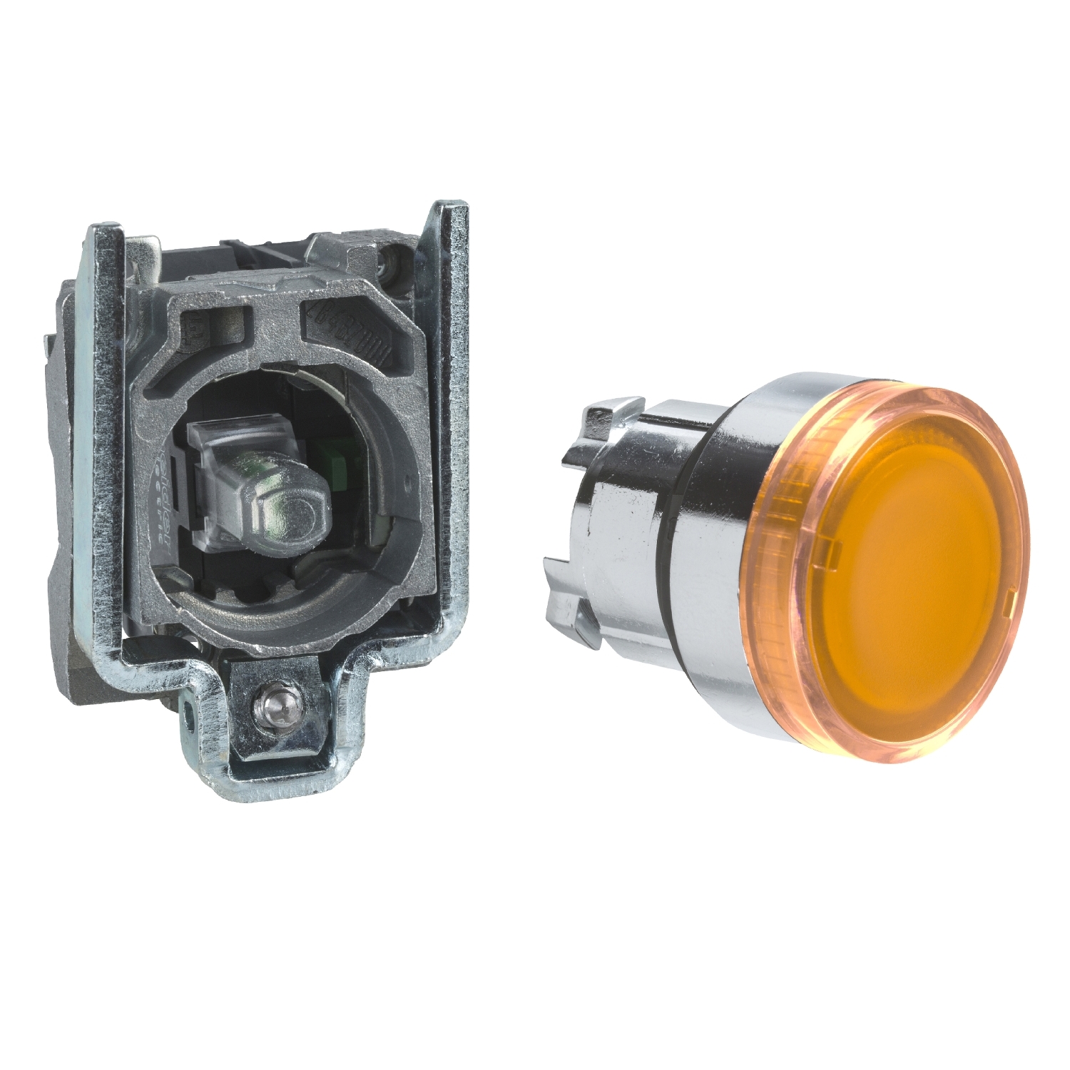 Harmony Series Illuminated Illuminated Push Button Switch, Spring Return, Flush Mount, 22.5mm Cutout, 1 NO, Orange LED,