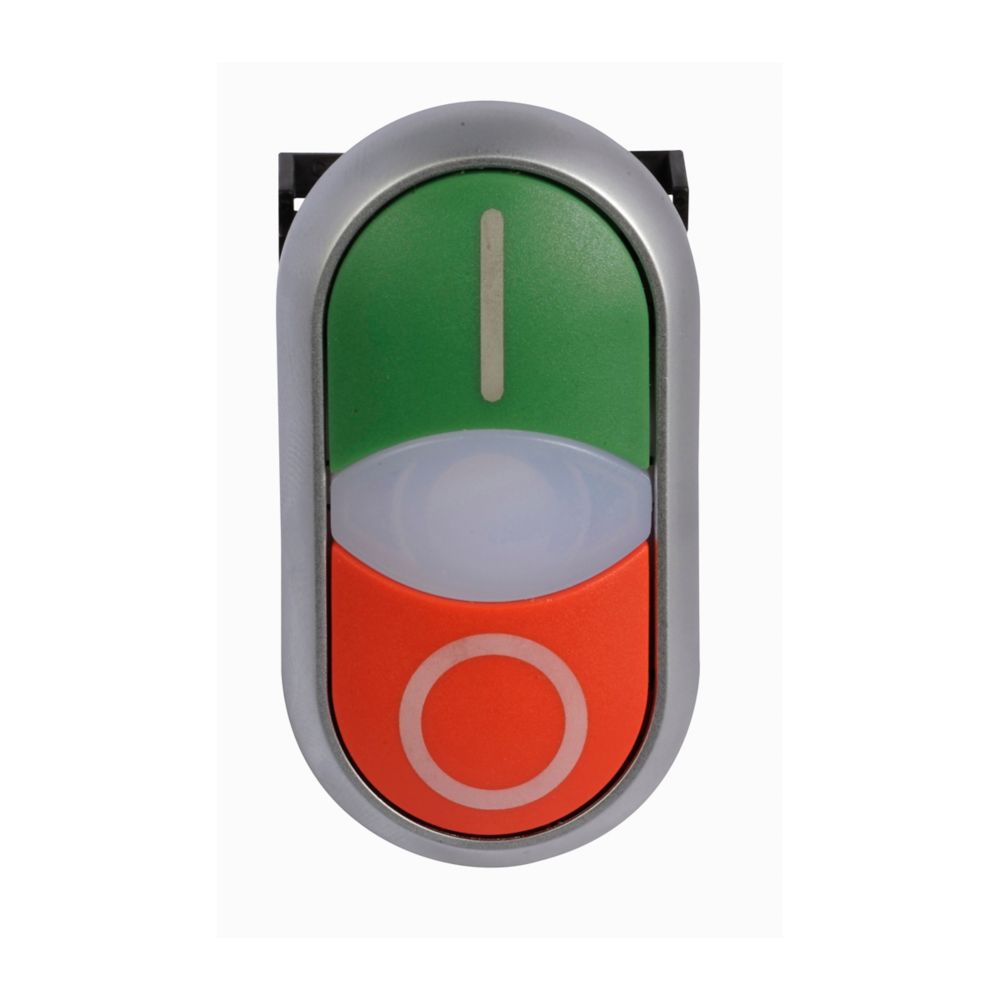 Eaton series M22 Series Illuminated Illuminated Push Button Switch, Momentary, Threaded, 22.5mm Cutout, White LED, 24V,