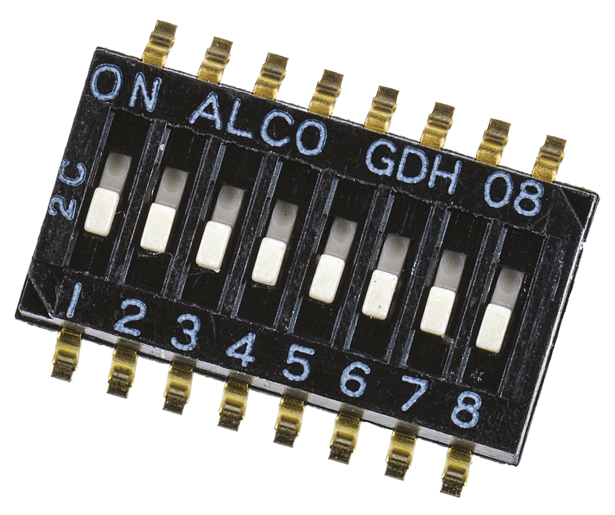 TE Connectivity 8 Way Surface Mount DIP Switch 8P