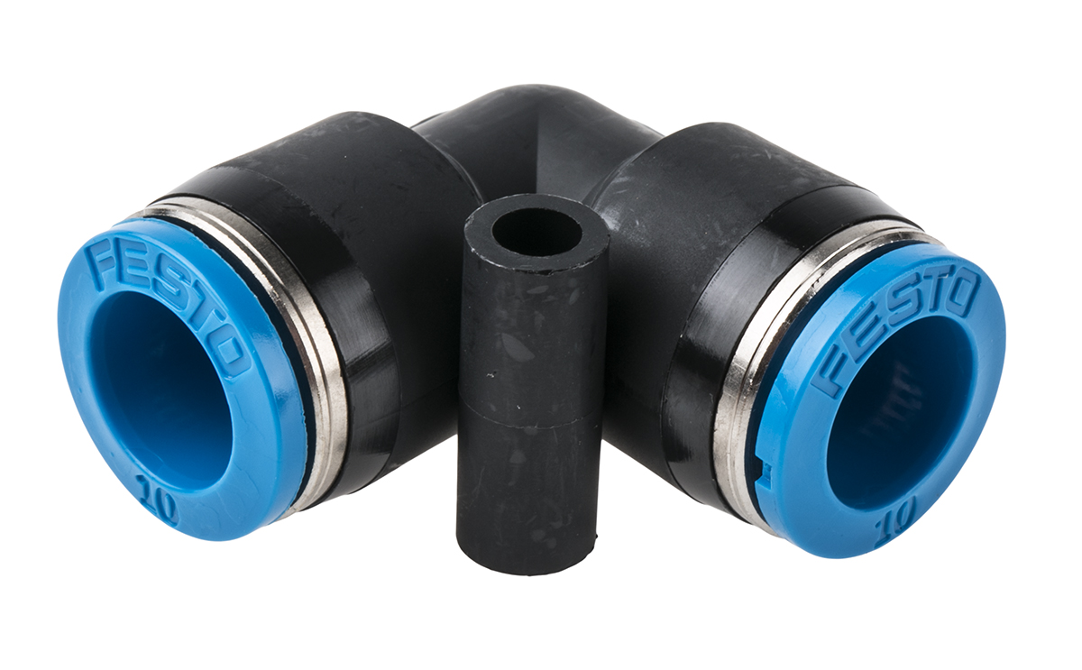Festo QSL Series Elbow Tube-toTube Adaptor, Push In 10 mm to Push In 10 mm, Tube-to-Tube Connection Style, 153073