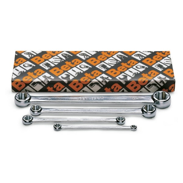 BETA 4-Piece Open Ended Spanner Set, E6 x E8, E10 x E12, E14 x E18, E20 x E24, Chrome Vanadium