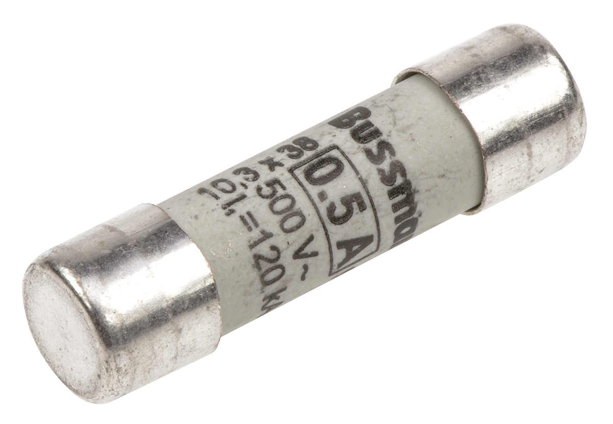 Eaton 500mA Ceramic Cartridge Fuse, 10 x 38mm