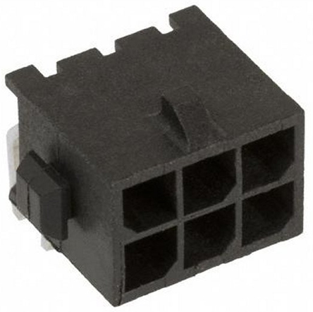 TE Connectivity Micro MATE-N-LOK Series Right Angle Through Hole PCB Header, 6 Contact(s), 3 mm Pitch, 2 Row, Shrouded