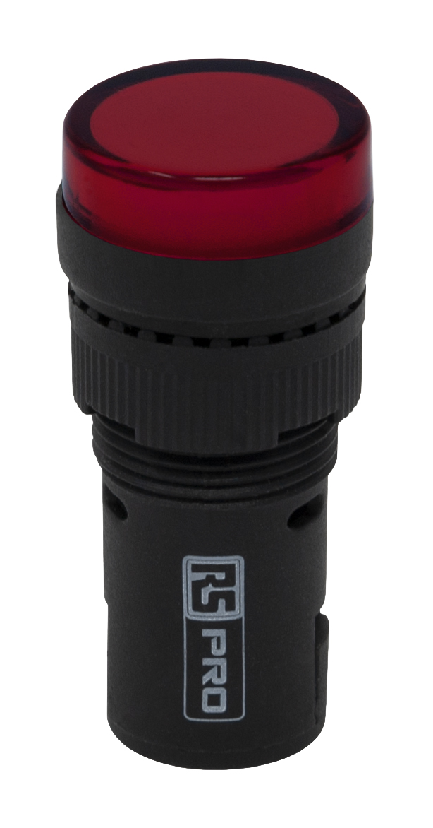 RS PRO, Panel Mount Red LED Pilot Light, 16mm Cutout, IP40, Round, 12V ac/dc