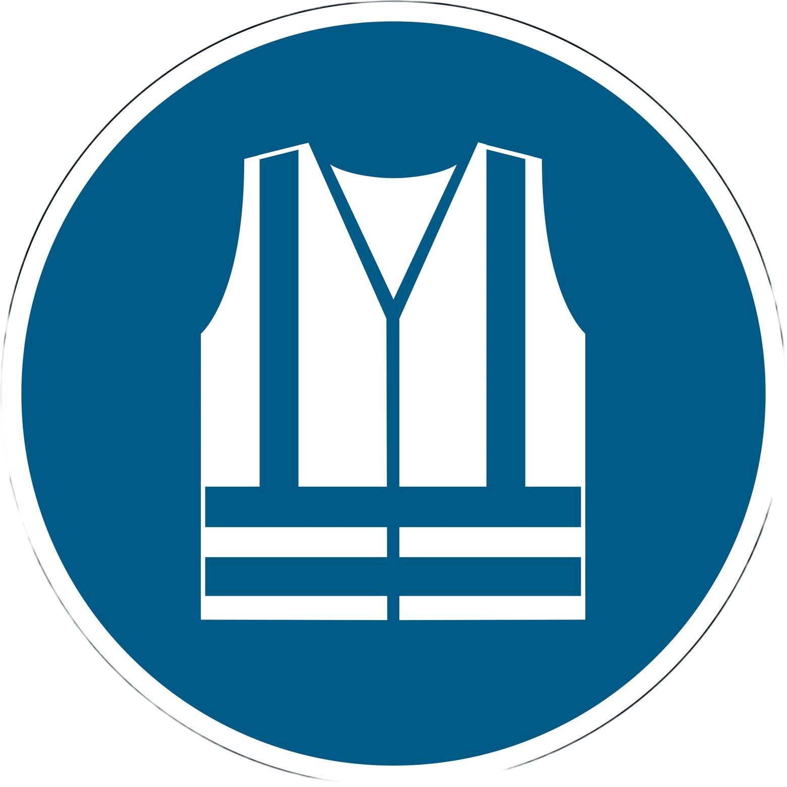 Durable Adhesive Film Floor Sticker Use Safety Vest Sign With Pictogram Only Text