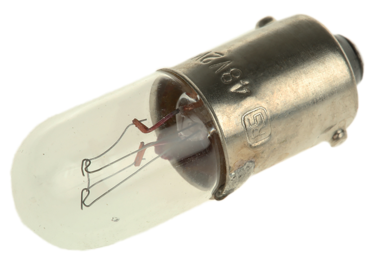 RS PRO BA9s Indicator Light, Clear, 48 V, 42 mA, 5000h