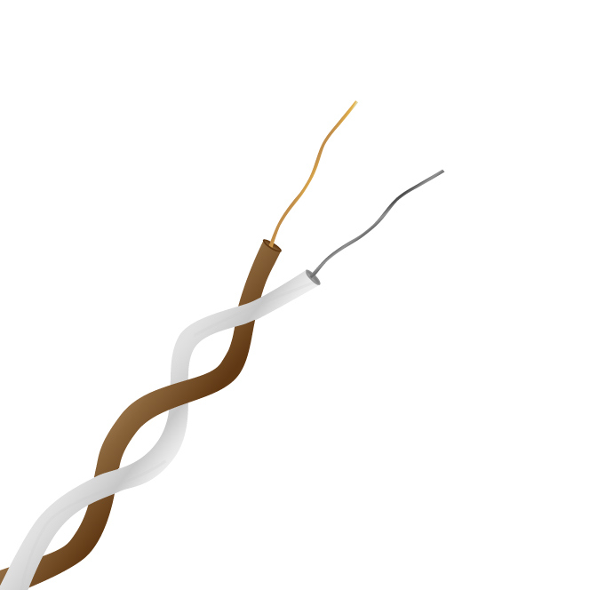 RS PRO Type T Thermocouple Cable/Wire, 25m, Unscreened, PFA Insulation, +260°C Max, 1/0.508mm