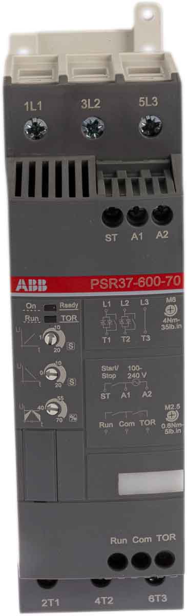 ABB Soft Starter, , 18.5 kW, 600 V ac, 3 Phase, IP10, IP20