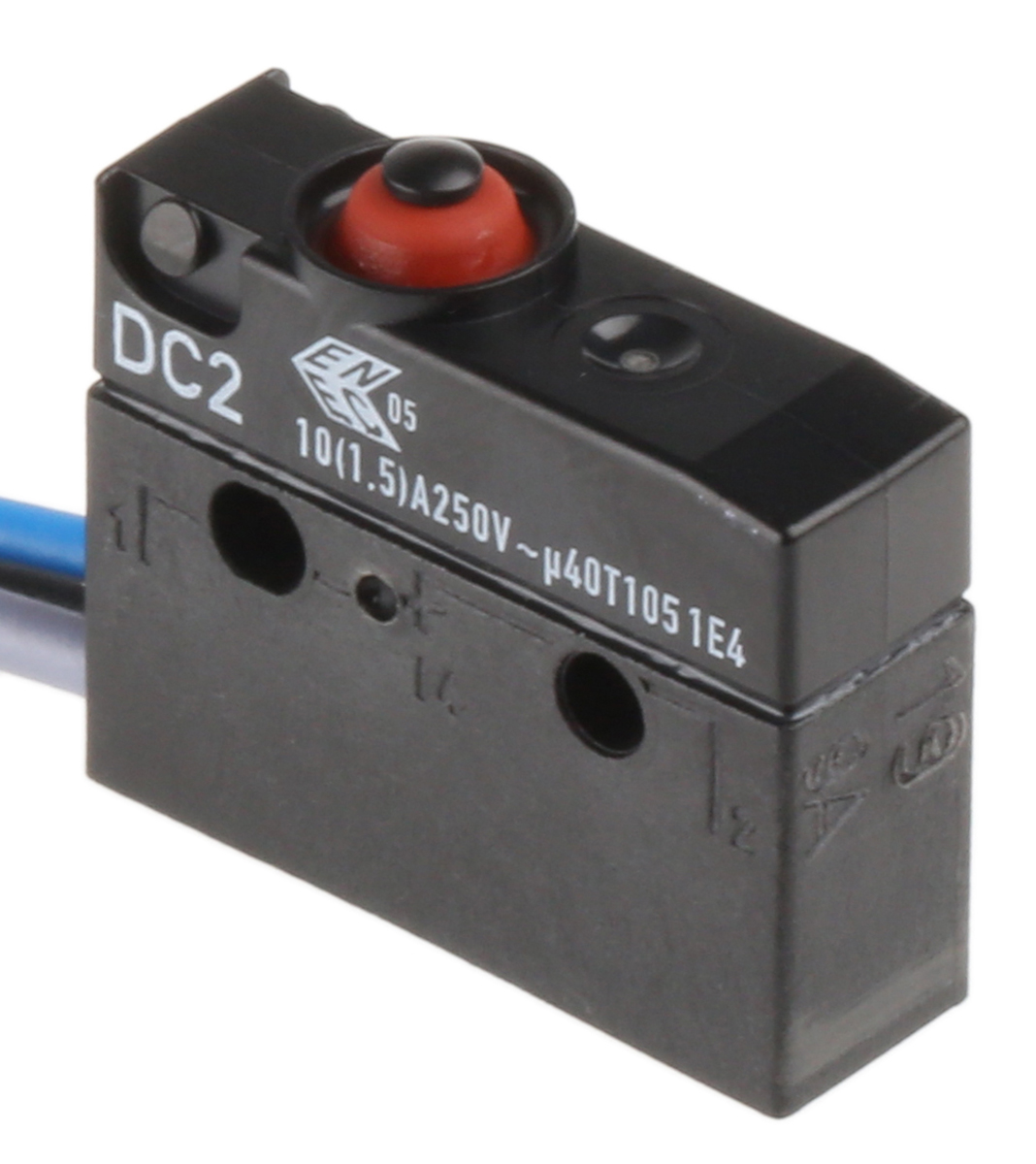 ZF Button Micro Switch, Pre-wired Terminal, 10.1 A @ 250 V ac, SPDT, IP6K7