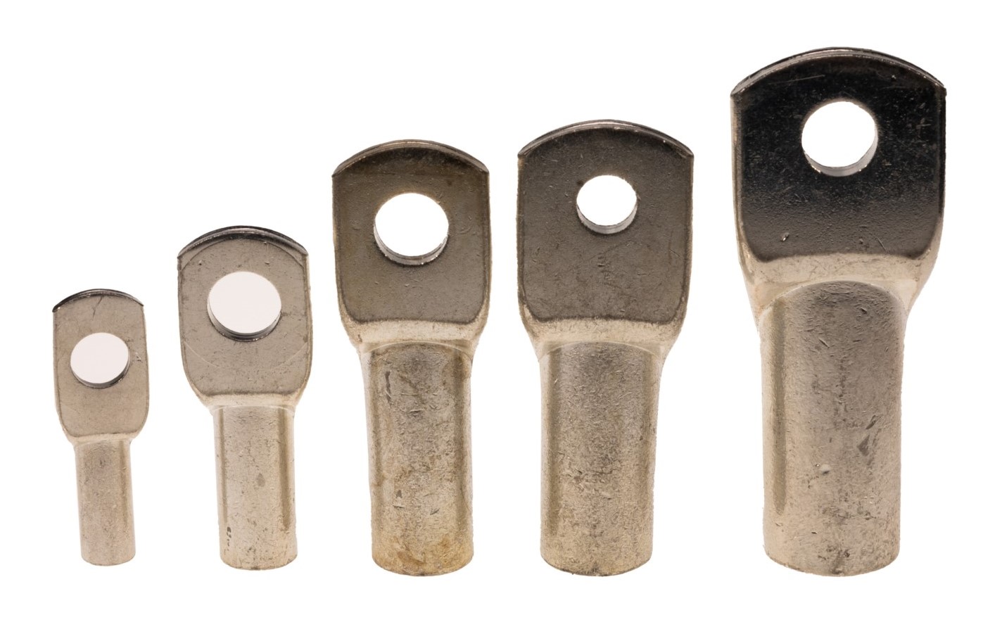 RS PRO Uninsulated Tubular Ring Terminal, 8.5mm Stud Size to 25mm² Wire Size, Silver