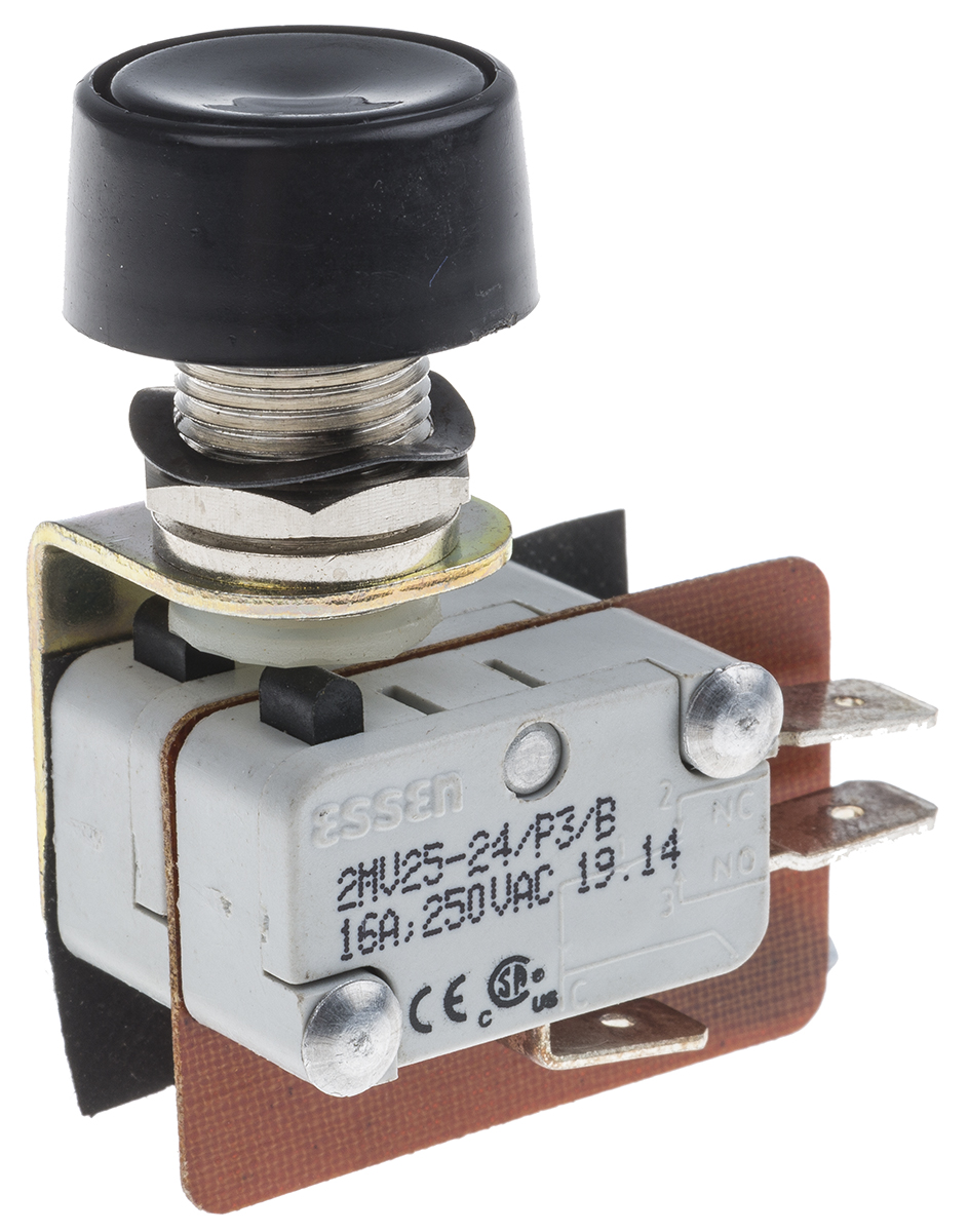 RS PRO Button Micro Switch, Quick Connect Terminal, 16 A @ 250 V ac, DPDT