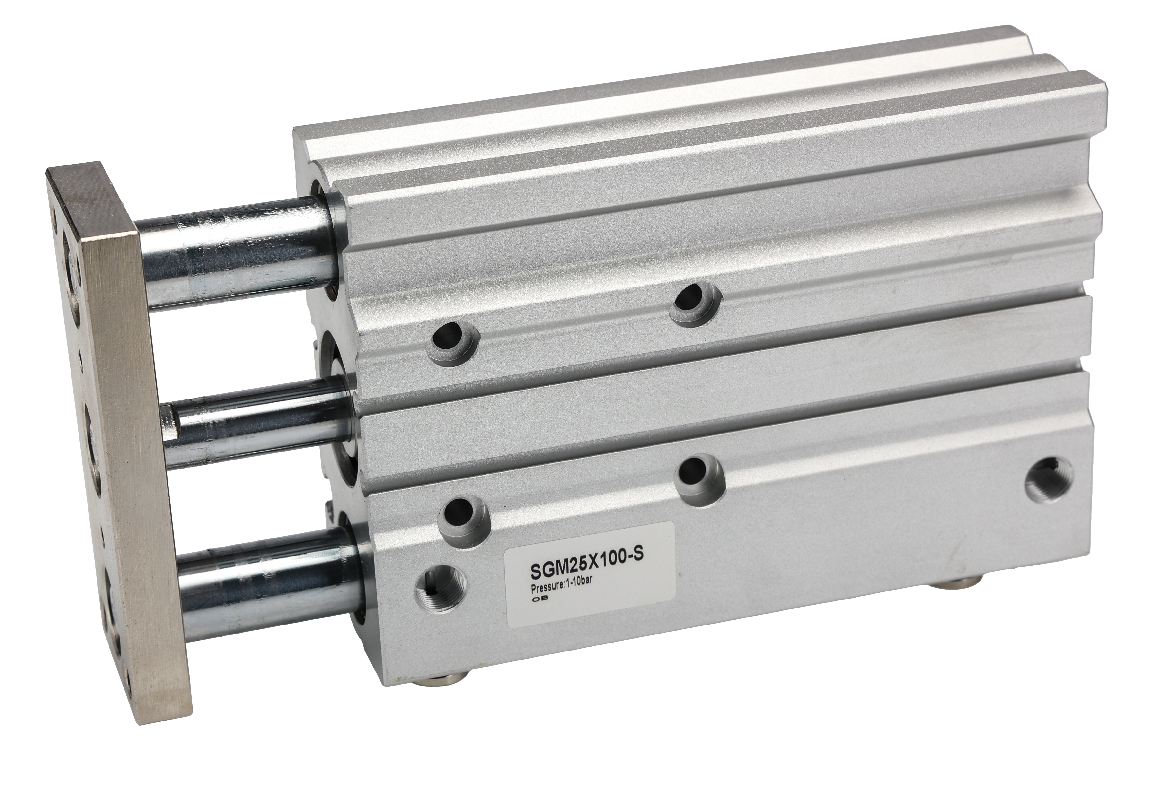 RS PRO Pneumatic Guided Cylinder - 25mm Bore, 100mm Stroke, Double Acting
