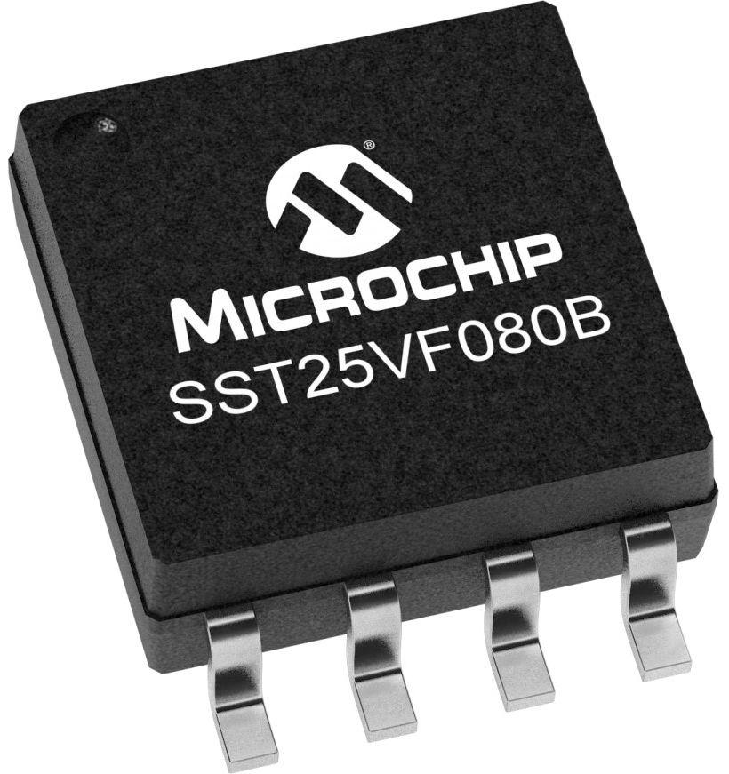 Microchip 8Mbit SPI Flash Memory 8-Pin SOIC, SST25VF080B-50-4C-S2AF-T