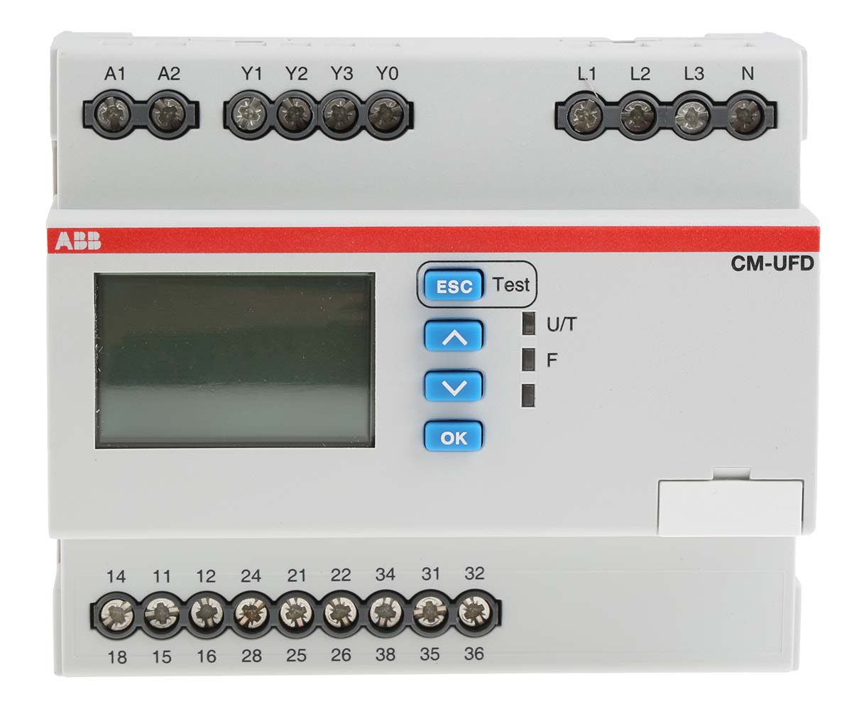 ABB Frequency, Voltage Monitoring Relay, 1, 3 Phase, SPDT, 57.7 → 240 V ac, 99.9 → 415 V dc, DIN Rail