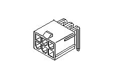Molex Mini-Fit Jr Series Right Angle Through Hole PCB Header, 6 Contact(s), 4.2 mm Pitch, 2 Row, Shrouded