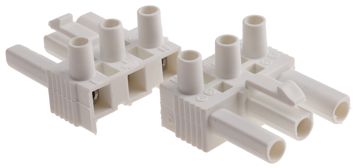 RS PRO Non-Fused Terminal Block, 3-Way, 16A, 2.5 mm² Wire, Screw Down Termination