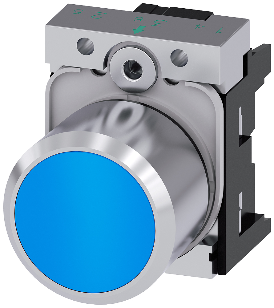 Siemens SIRIUS ACT 3SU12 Series Blue Momentary Push Button Head, 22mm Cutout, IP66, IP67, IP69K