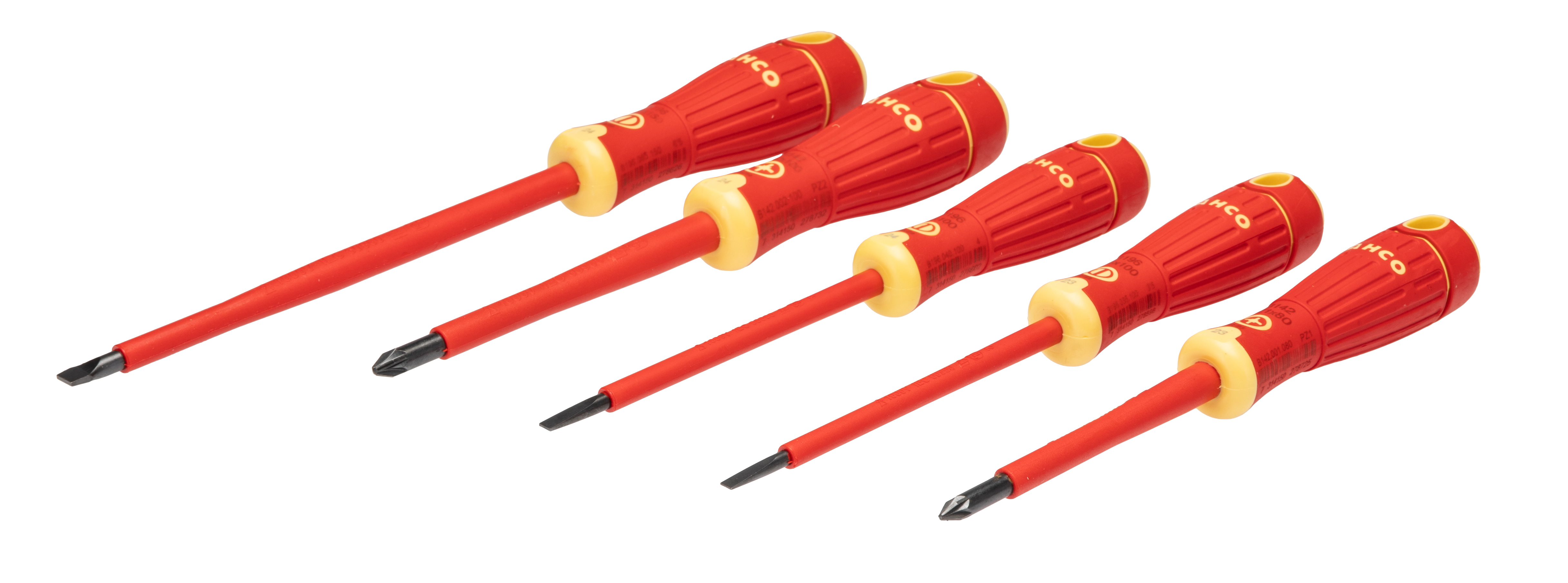 Bahco B220.015 Pozidriv; Slotted Insulated Screwdriver Set, 5-Piece