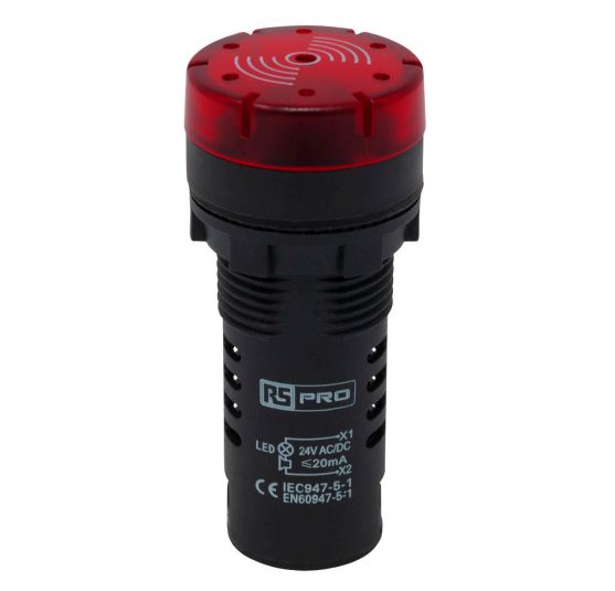 RS PRO, Panel Mount Red LED Pilot Light, 24V ac/dc