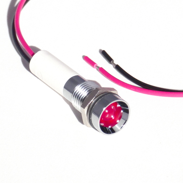 CML Innovative Technologies Red Indicator, 12V dc, M8 Mounting Hole Size, Lead Wires Termination, IP67