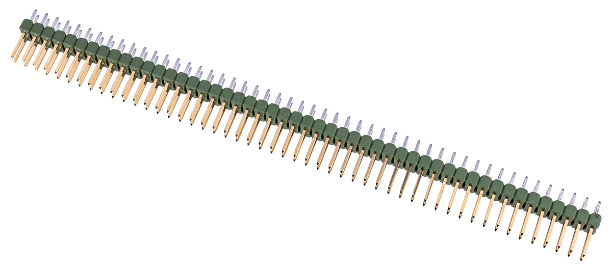 TE Connectivity AMPMODU MOD II Series Straight Through Hole Pin Header, 100 Contact(s), 2.54 mm Pitch, 2 Row, Unshrouded