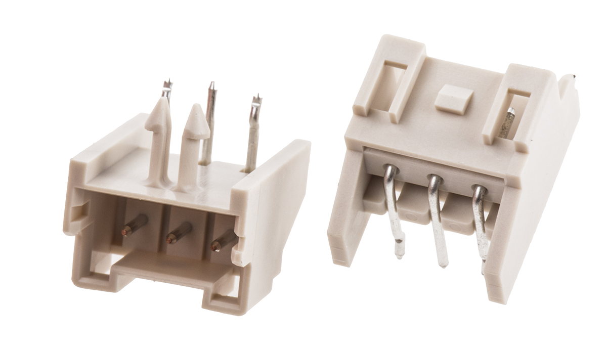 JST XA Series Right Angle Through Hole PCB Header, 3 Contact(s), 2.5 mm Pitch, 1 Row, Shrouded