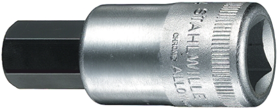 STAHLWILLE 1/2 in Drive Bit Socket, Hex Bit, 19mm, 60 mm Overall Length