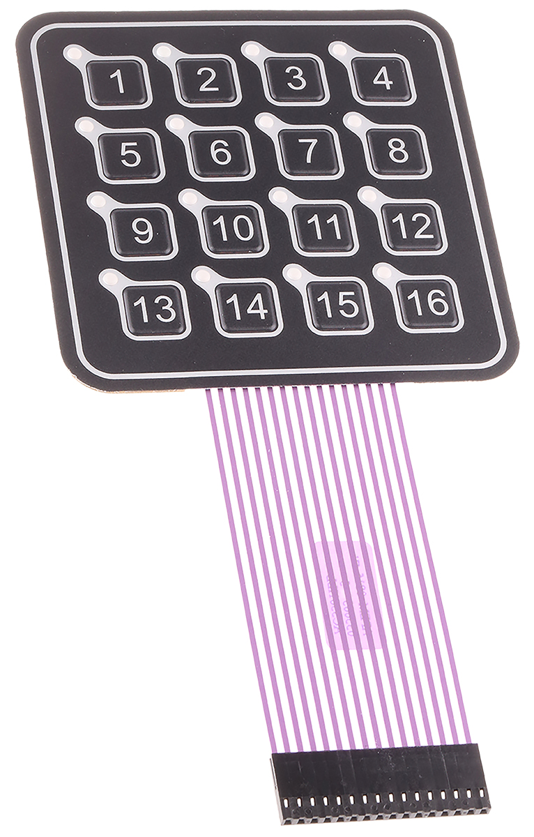 APEM 16 Key Illuminated Membrane Keypad
