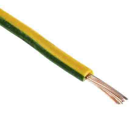 RS PRO Green/Yellow 1.5mm² Hook Up Wire, 16 AWG, 30/0.2 mm, 305m, PVC TI3 Insulation