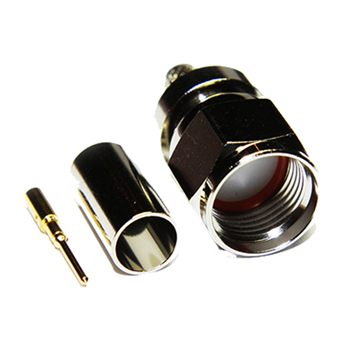 COAX Connectors, Plug Cable Mount F Connector, 75Ω, Crimp Termination, Straight Body