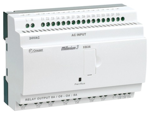 Crouzet Millenium 3 Series Logic Controller, Relay Output, 16-Input, Analog, Digital Input