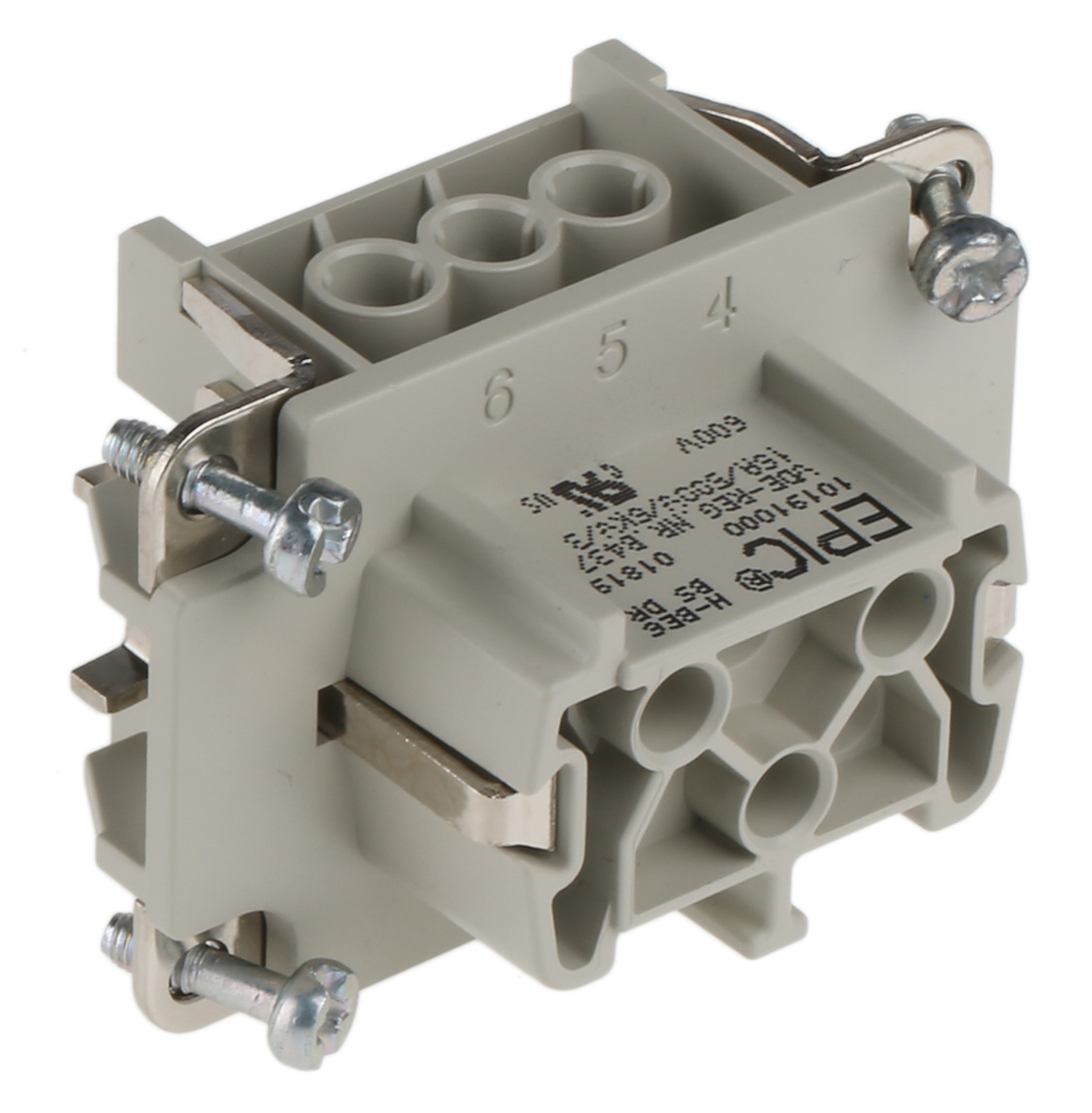 EPIC Heavy Duty Power Connector Module, 16A, Female, H-BE Series, 6 Contacts