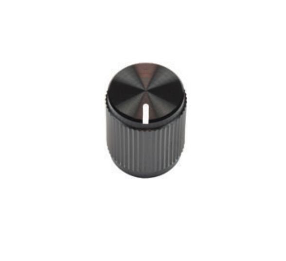 Vishay 12.8mm Black Potentiometer Knob for 6.35mm Shaft Round Shaft, ACCKMR1316NLT14