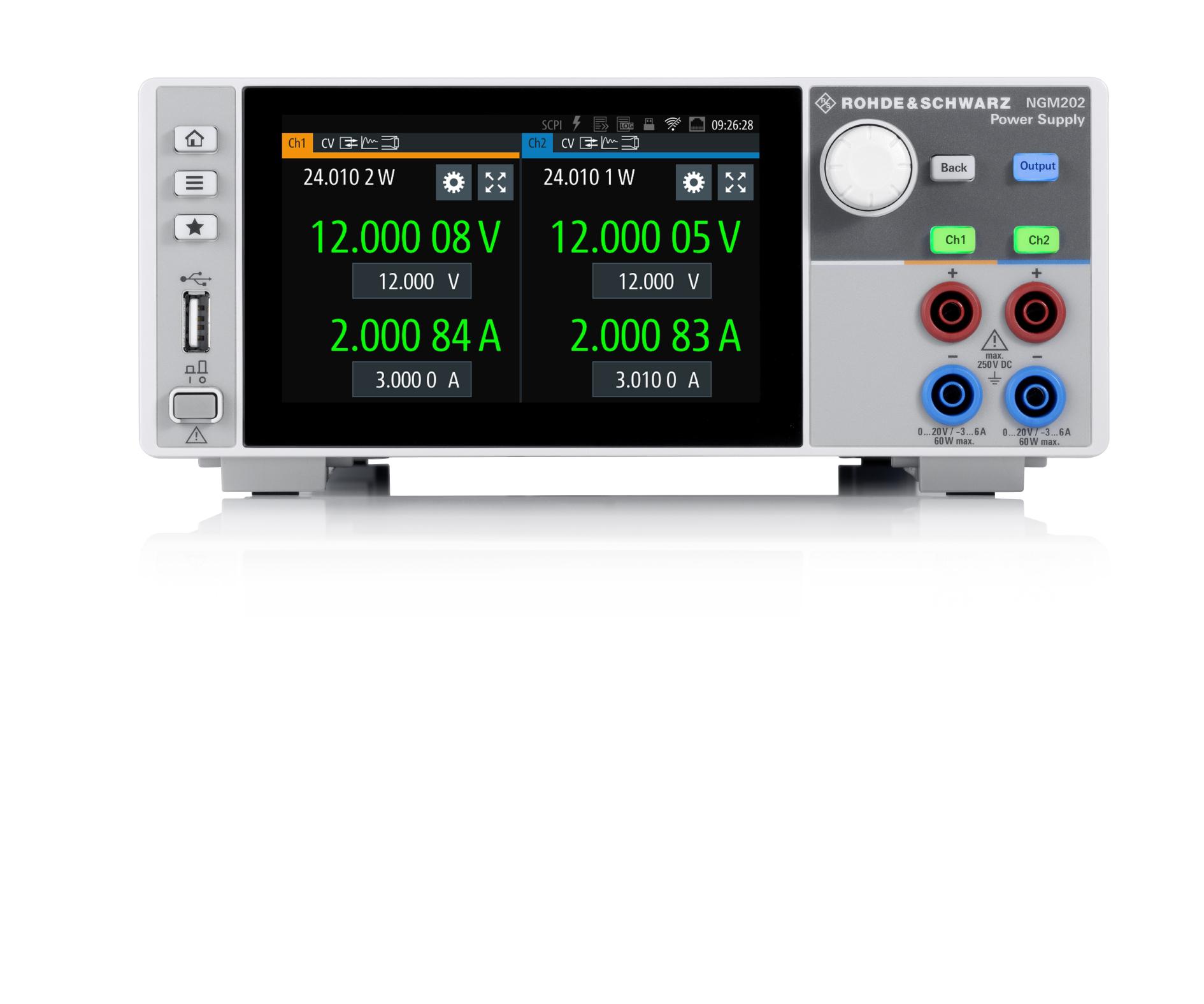 Rohde & Schwarz NGM200 Series Bench Power Supply Bundle, 0 → 20V, 3 A, 6 A, 2-Output, 120W
