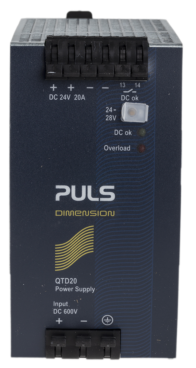 PULS Q DC-DC Converter, 24V dc/ 20A Output, 480W, DIN Rail Mount, +70°C Max Temp -25°C Min Temp