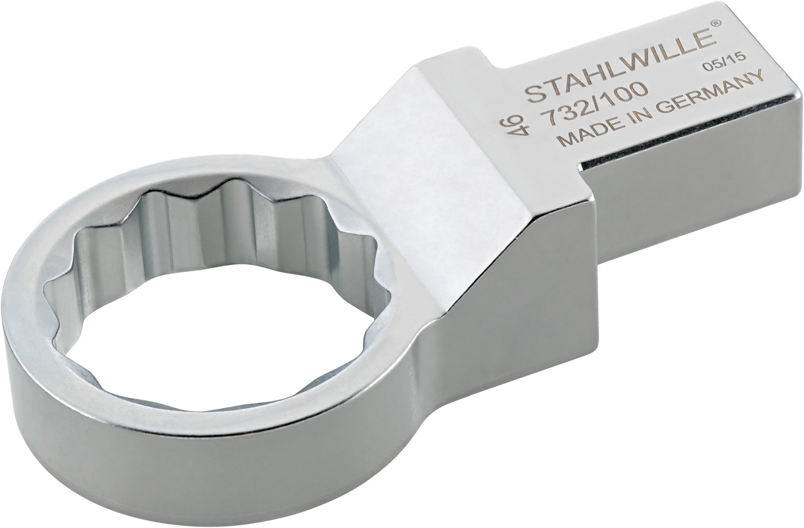STAHLWILLE 5862 Series Round Insertion Ring Spanner, 26 mm, 9 x 12mm Insert, Chrome Plated Finish