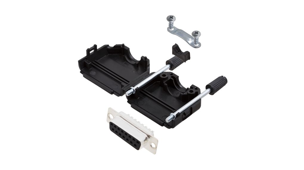 Encitech Connectors 6355 Series Polyamid D Sub Backshell, 15 Way