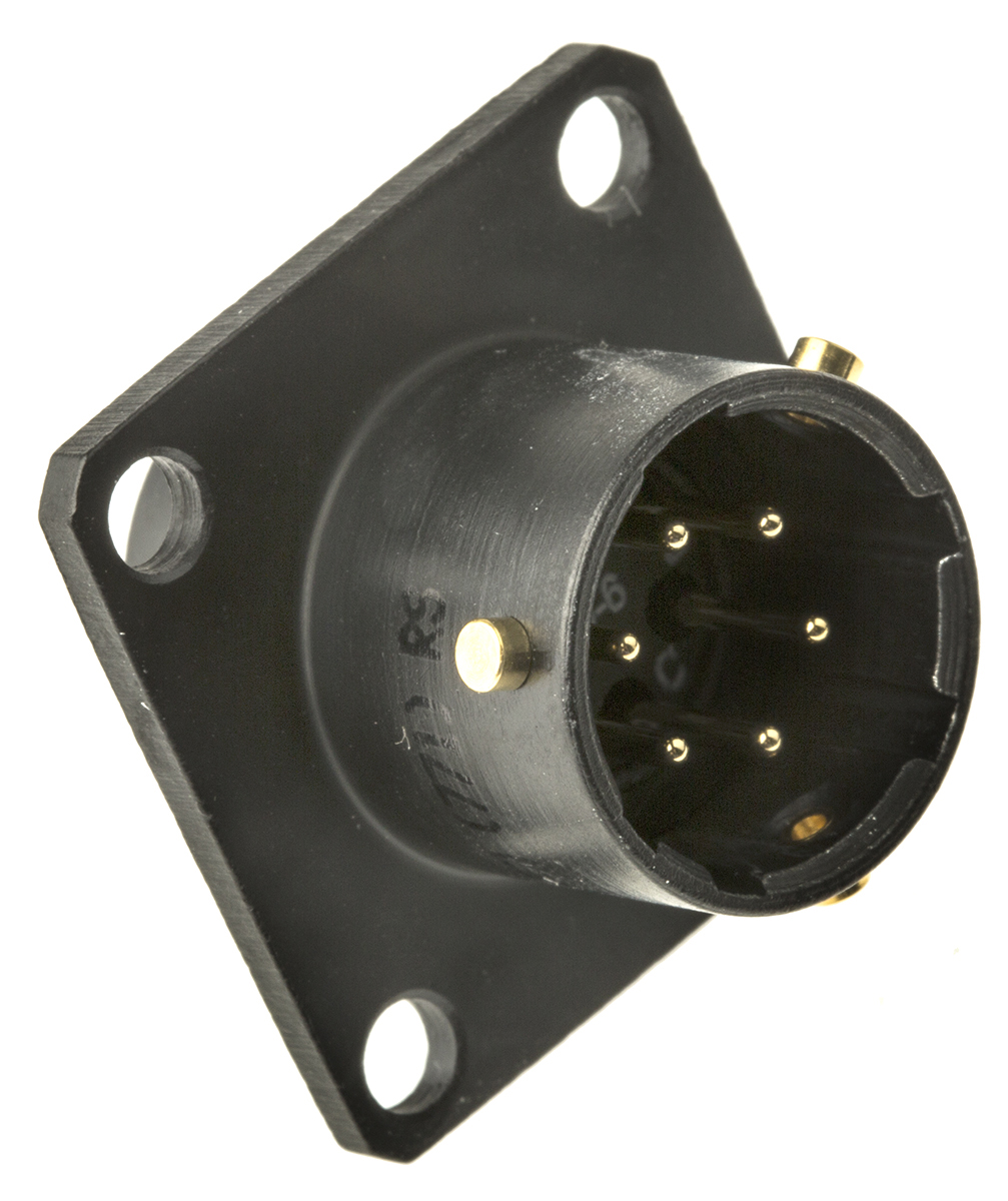 Amphenol Limited, 62GB 6 Way Box Mount MIL Spec Circular Connector ReceptacleBlack, Pin Contacts,Shell Size 10, Bayonet