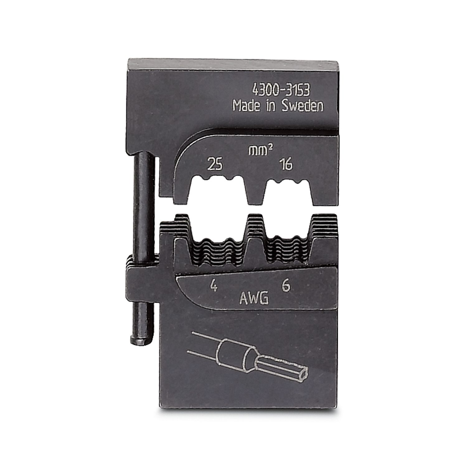 Phoenix Contact, CRIMPFOX-M Crimp Die, Ferrule, Wire size 16 → 25mm²