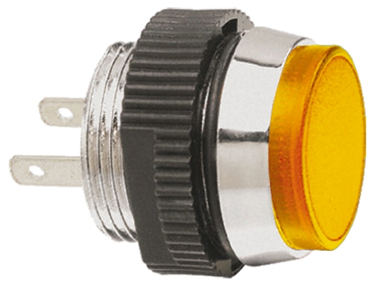 Signal Construct Yellow Panel Mount Indicator, 12 → 14V, 16mm Mounting Hole Size, IP67