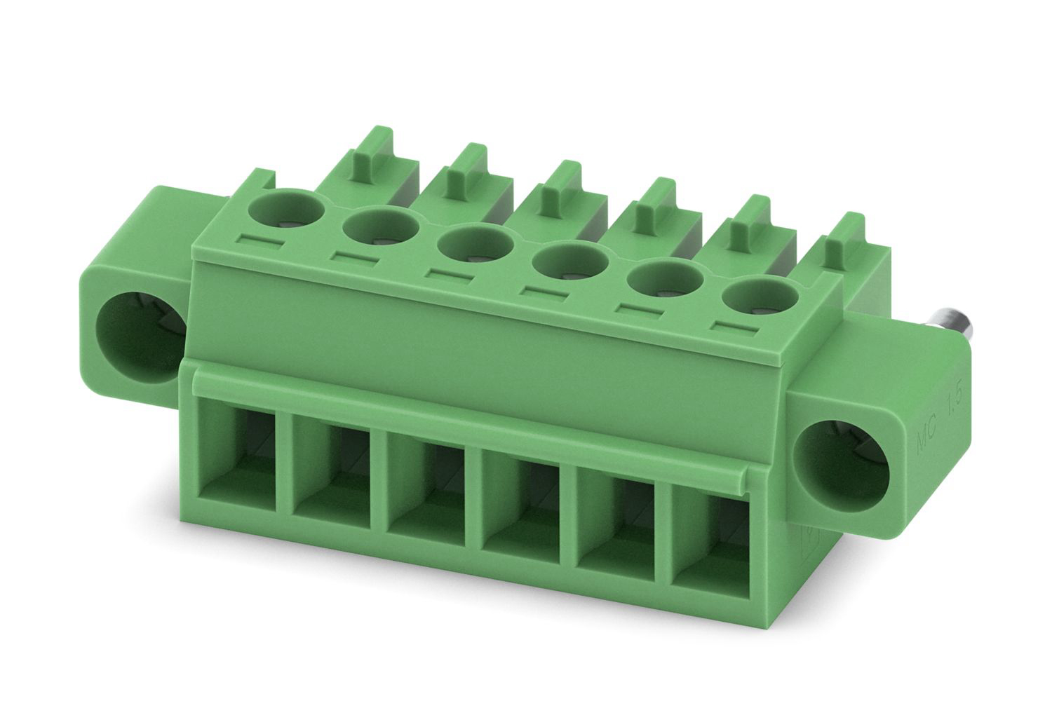Phoenix Contact, 3.81mm Pitch, MC 1.5/ 6-STF-3.81, 6 Way, , Pluggable Terminal Block, Plug, Cable Mount, Screw