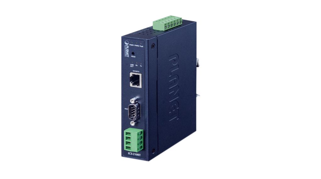 Planet Serial Device Server, 1 Ethernet Port, 1 Serial Port, RS232, RS422, RS485 Interface, 921kbps Baud Rate