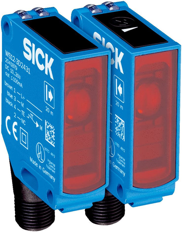 SICK Through Beam Photoelectric Sensor, Block Sensor, 20 m Detection Range