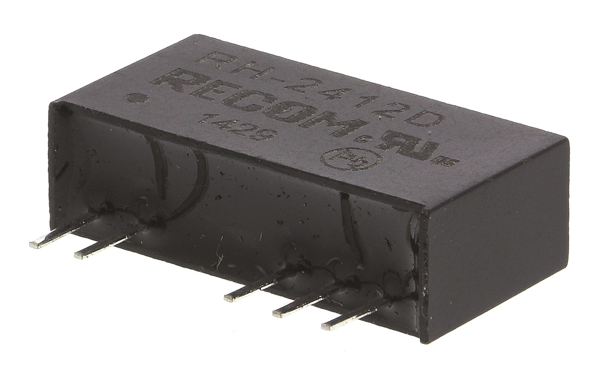 Recom RH DC-DC Converter, ±12V dc/ ±42mA Output, 21.6 → 26.4 V dc Input, 1W, Through Hole, +85°C Max Temp -40°C
