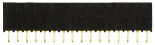 Samtec SSQ Series Straight Through Hole Mount PCB Socket, 16-Contact, 1-Row, 2.54mm Pitch, Solder Termination