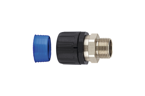 HellermannTyton External Thread Fitting, Conduit Fitting, 34mm Nominal Size, PG29, Nylon 66, Black IP66, IP67, IP68,