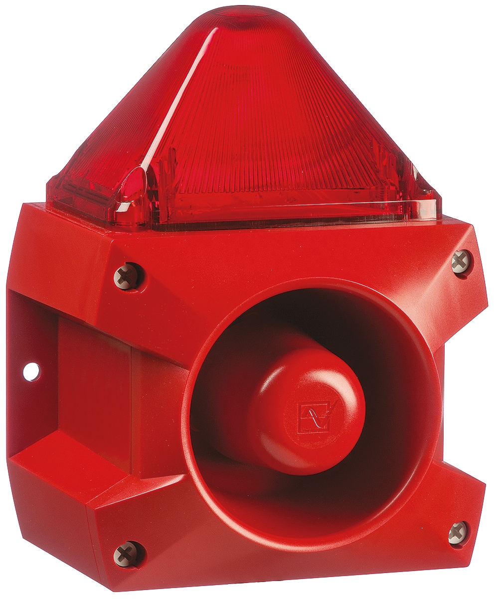 Pfannenberg PA X 5-05 Series Red Sounder Beacon, 230 V ac, Base Mount, 100dB at 1 Metre