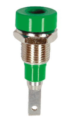 Staubli Green Female Banana Socket, 2mm Connector, Tab Termination, 10A, 30 V, 60V dc, Silver Plating